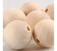 Wooden beads, D: 25 mm, hole size 4,5 mm, china berry, 8pcs