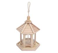 Wooden Bird Feeder House with Transparent Plastic | Well - Made Outdoor Hanging Feeder for Wild Birds/Pet Birds | Easy - Fill Roof Design, Even Texture