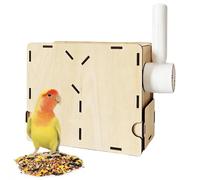 Wooden Bird Seed Shell Remover - USB Fan Winnowing Machine | Drawer Cl | Natural Wood Construction (464g), Compact 8.66x7.09x3.54 Inch Size, USB-Powered Integrated Fan, -Drawer Design For Separa