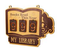 Wooden Book Tracker - Hangable Bookshelf Reading Goal Counter for Study, Workplace, Home, Living Room, Library, Nook, Wall, Corner | Durablee Material, Siimple Display, Progress Tracking, Functional