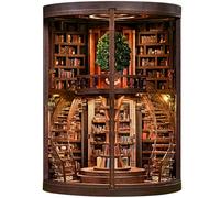 Wooden Booknook, Diy 3D Book Nook con Luce LED con Copertura Antipolvere, Fermalibri ad Anello Retro Smart Tree, Ideale Come Regalo per Appassionati del Fai da te, Mogli, Amici e Giovani
