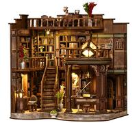 Wooden Booknook, Diy 3D Book Nook con Luce LED, Libreria dei Sogni Retrò Classici, Ideale Come Regalo per Appassionati del Fai da te, Mogli, Amici e Giovani