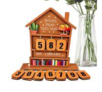 Wooden Books Read This Year Counter, Wooden Sign For Books Read This Year | Vintage Display ReadTracker, For Offices Library Home Desk Nook Christmas Readers Teachers Women Bookworm Students