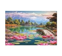 Wooden Bridge Lotus Puzzle in Legno 1000 Pezzi, Per Adulti Bambino, Collezione Challenge, Puzzles Impossibili, Stampa Di Alta Qualità （75×50cm）