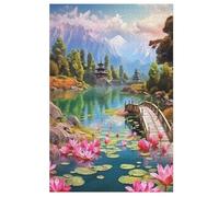 Wooden Bridge Lotus Puzzles in Legno 1000 Pezzi, Puzzle Per Adulti Bambini Per La Stampa Ad Alta Definizione, Gioco Di Famiglia Sfida 78×53cm