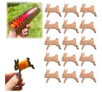 Wooden Bunny Bobbin Set, Embroidery Floss Organizer,15 Pcs Wooden Bunny Bobbin Set Thread and Bobbin Holder, Sewing Thread Organizer, Sewing Storage T