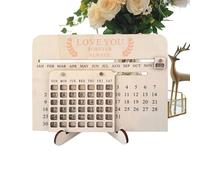 Wooden Calendar - 20x18 Cm Sliding Desktop 2026 Wooden Date Sign, Study Bedroom Living Room Dorm Bedside Organizer | Students Teens Girls Women Tabletop Planner Decorative Time Management Tool