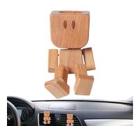 Wooden Car Dashboard Figurine, Action Figure Car Ornament, Automotive Interior Collectible, Handcrafted Wood Sculpture, Ideal for Pickup, Trailer, Sedan, RV, and Tabletop Display