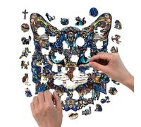 Wooden Cat Puzzle | Cute Challenging Cat Desk Ornament