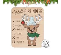 Wooden Christmas Board Game - 5.51 Inches Reindeer Puzzle Dice for Holiday Fun, Family Toy with Interactive Play Creative Design, Emotional Connection Activity for Husband Wife Teens Boys Girls Youth