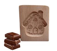 Wooden Christmas Cookie Molds - DIY, Engraved Press | Nonstick Embossing Tool, Cookie Shaping Mold for Gingerbread, Fudge, Bread, Pastries, Chocolate Baking Supplies, Festive Holiday Treats