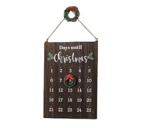 Wooden Christmas Countdown Calendar, Wooden Countdown to Christmas Wall Calendar, 25 Days Countdown Sign with Seasonal Vintage Design, Elegant Christmas Wall Decor - Ideal for Bedroom and Study Room