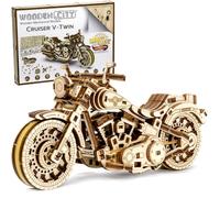Wooden.City Kit Modello In Legno Da Costruire - Cruiser V-Twin - Meccanico - Compleanno Per Adolescenti E Adulti - Puzzle 3D Giocattolo Fai Da Te - Taglio Laser