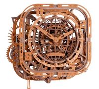 WOODEN.CITY Puzzle 3D in legno - Orologio da parete a forma di mappamondo | Orologio in legno puzzle per adulti | 369 pezzi | Orologio meccanico puzzle 3D | Non richiede colla | Prodotto in UE