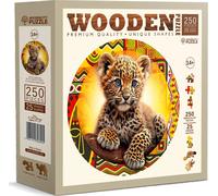 Wooden city - Puzzle Carino piccolo leopardo in legno - 250 Pezzi