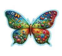 WOODEN.CITY Puzzle da 150 Pezzi Sagomato in Legno - Colorful Butterfly