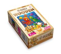 Wooden City Puzzle da 20 Pezzi - Polpo e Tartaruga