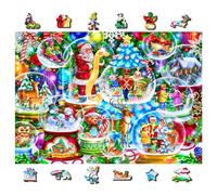 WOODEN.CITY Puzzle di Natale 500 Pezzi in Legno - Rompicapo Natalizio Unico per Adulti e Famiglie - Decorazione Regalo Perfetto per le Feste