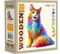 Wooden city - Puzzle Gatto fantasia in legno - 250 Pezzi