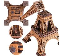 WOODEN.CITY Scatola di puzzle in legno Torre Eiffel - Puzzle 3D in legno per adulti | Escape Room | Scatola per trucchi in legno stile cluebox | 180 pezzi | Prodotto in UE