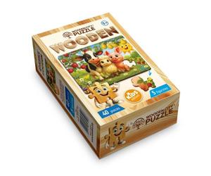 Wooden City WDCCH99129-MH Puzzle da 40 pezzi - Animali nel Frutteto