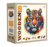 Wooden City WDCHE0312-L Puzzle da 250 Pezzi Sagomato in Legno - Soft Tiger