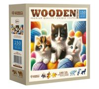 Wooden City WDCNB0603-M Puzzle da 150 Pezzi in Legno - Kittens And Yarn