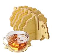 Wooden Coaster, Stylish Sheep Table Cup Mat, Wooden Animal Coasters for Drinks, Spliced Coasters Assembly Toys for Kids, Fun and Functional Tableware Decor