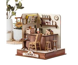 Wooden Coffee Building Puzzle | Coffee Building Kit With Tiny Design, Crafting Activity, DIY House Kit With Decorative Function, Creative Project For Fun Assembly And Decorative Display