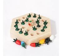 Wooden Color Memory Matching Board for Seniors - Carrot Theme, Engages Cognitive Function, Reduces Boredom, Promotes Relaxation, Sensory Stimulation, Safe & Durable, 12"L x 1.5"H