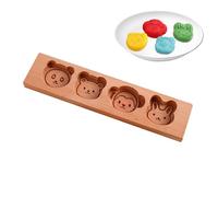 Wooden Cookie Molds, Cracker Cutter Stamp, Cute Pattern Press, Reusable Hand-Carved Design, Non-Stick Base, For Pastry Chocolate Fondant Baking Use,11.81x2.76 Inches