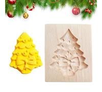 Wooden Cookie Molds - Santa Elk Snowman 3D Christmas Cookie Baking Molds, Party Home Restaurant Baking Tool For Adults Kids Beginners Shortbread Pastry Dessert TreatsMulti-Use Cokie Cutte