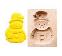 Wooden Cookie Molds - Santa Elk Snowman 3D Christmas Cookie Baking Molds, Party Home Restaurant Baking Tool For Adults Kids Beginners Shortbread Pastry Dessert TreatsMulti-Use Cokie Cutte