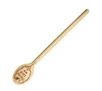 Wooden Cooking Spoons, Engraved Utensils, Humorous Small Design, Multipurpose Spatula Set, Kitchen Cookware for Mixing, Baking, Pranzo, Breakfast, Dessert, Coffee, 12 x 1,57 pollici