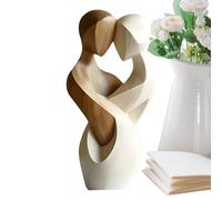 Wooden Couple Statue, 2D Handcrafted Abstract Figurine, Emotional Resonance Carrier, Artistic Silhouette Design, Romantic Minimalist Artwork, Elegant Wedding Decoration, for Shelf, Living Room, 6.69x5