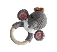 Wooden Crochet Baby Rattle, Handmade Animal Teether Toy, Soft Plush Soothing Rattle, Baby-Friendly Natural Wood Design, Adorable Gift For Playtime, Teething Relief, Decoration