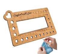 Wooden Crochet Gauge Tool, Needle Size Measuring Aid, Compact Yarn Measure with Multi Size Holes, Smooth Wooden Finish with Clear Markings, Knitting And Crochet Accessories