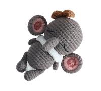 Wooden Crochet Rattle, Handmade Crochet Animal Rattle, Soothing Teether Toy, Easter Basket Stuffers, Stuffed Animals, Baby Shower Decor for Kids, Wonderful Present 4.72 inches