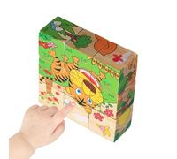 Wooden Cube Puzzle - Brain Teaser Block Game for Logic Training | Natural Wood with Smooth Edges, 3D Assembly Challenge Toy for Problem Solving Focus Development Gift Idea 5.91x5.12x1.57 in