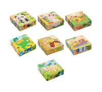Wooden Cube Puzzle - Educational Thinking Blocks, Colorful Logic Training Game, Interactive Shape Matching Challenge Featuring Spatial Reasoning Practice For Boys Girls Home Classroom School Study