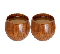 Wooden Cup - 2 Pieces Handmade Wood Cup | Handmade Drinking Mug