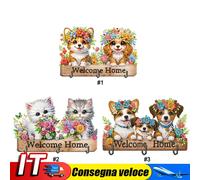 Wooden Cute Dogs Diamond Painting Art Craft Wall Hooks DIY Crafts Decor IT