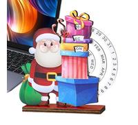 Wooden Desk Calendar - Desk Block Countdown Calendar To Christmas | Tabletop Ornaments | Seasonal Decor Accessories For Table Bedroom Hotel School Dormitory Classroom Apartment