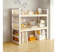 Wooden Desk Hutch Top, Desktop Bookshelf and Storage Rack, Stylish Organizer for Home Office and College Dorm, Efficient Workspace Solution