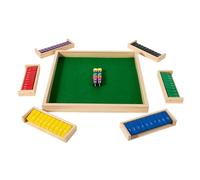 Wooden Dice Board Game - Number Tile Fleip Contest, Classic Skill-Based Table Game, Group Interaction Activity | Team Building Bar Amusement Equipment, Travel Friendly Recreation Set, Logic Counting