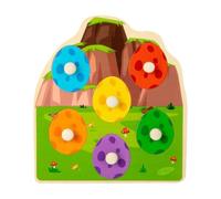 Wooden Dinosaur Egg Toy, Multi-Layer Educational Puzzle, Sensory Matching Game for Preschool Boys and Girls, Long-Lasting Wood, Material Wood, 6.93x0.67x7.6in
