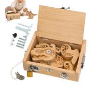 Wooden Dinosaur Puzzle - Dinosaur Building Blocks Fine Motor Skill Toy | Dinosaur Puzzle | Dinosaur Building Blocks Fine Motor Skill Toy Playset | Puzzle Wooden | For Age 0-3 Boys Girls Birthday Hol