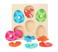Wooden Dinosaur Toys - Bricks Educational Game, Color Sorting Toy with Enhancing Learning Effectively, Matching Toy, Learning Accessories, Educational Tools for Kids School Playroom Kindergarten