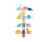 Wooden Dinosaurs Blocks Toy Balance Stacking Toys Creative Intelligence Logic Training Blocks Toy for Kids Educational Gifts