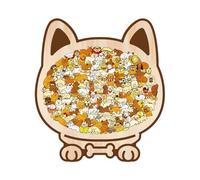 Wooden Dog Puzzle - 115 Pieces Morandi Tone Artwork, Brain Training Educational Toy, Premium Cut Wood Pieces, Display Worthy Finished Image | Children Jigsaw For Christmas Family Lovers Women Beach